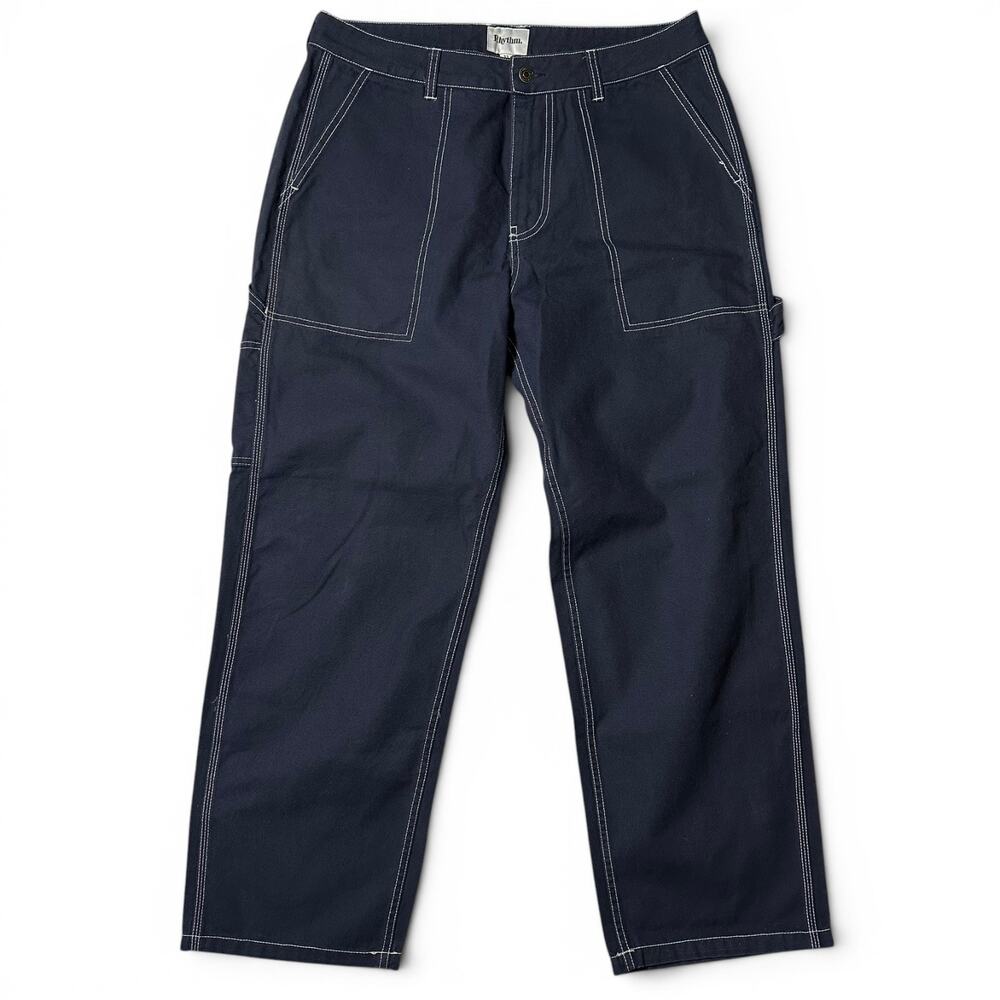 Rhythm Carpenter Contrast Stitch Canvas Pant Mens Size 33x30 Skater Baggy NEW